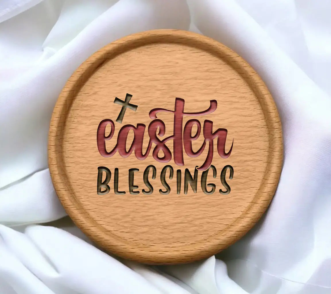 Pink & Green Easter Blessings SVG Cut File SVG