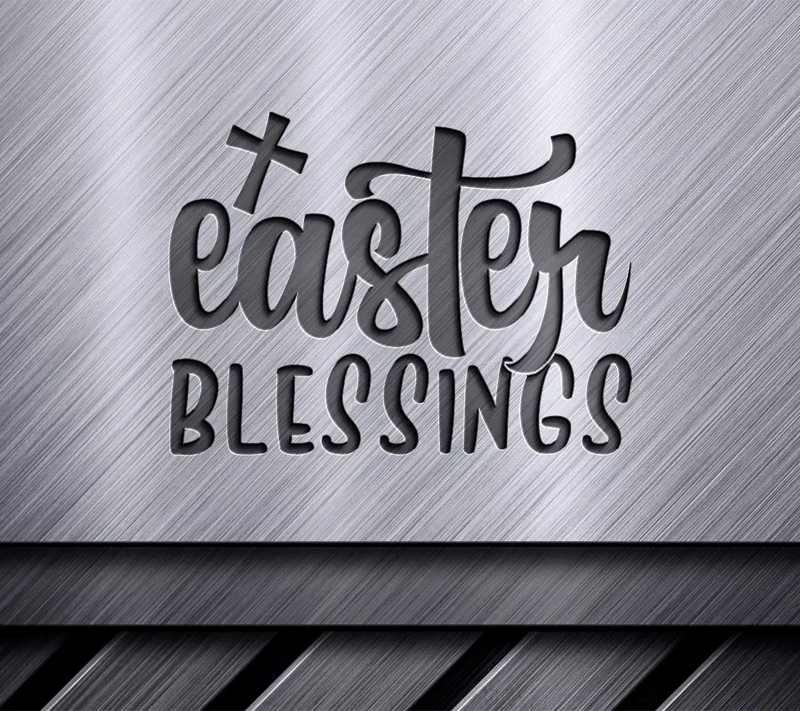 Pink & Green Easter Blessings SVG Cut File SVG