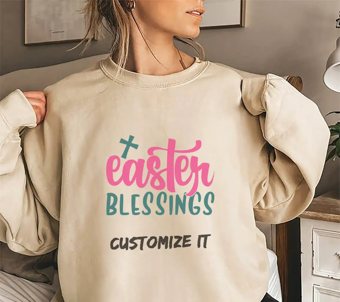 Pink & Green Easter Blessings SVG Cut File SVG