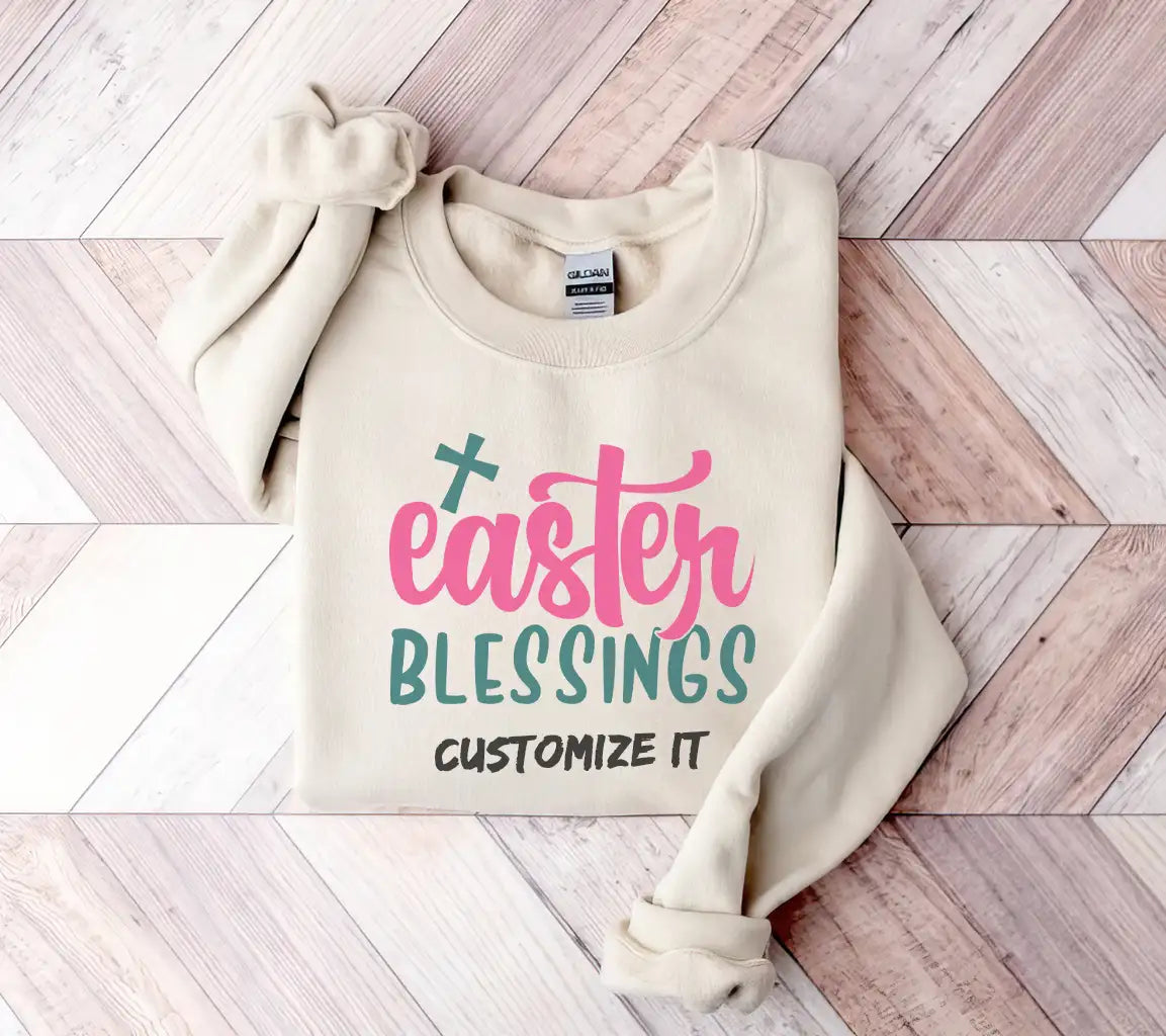 Pink & Green Easter Blessings SVG Cut File SVG