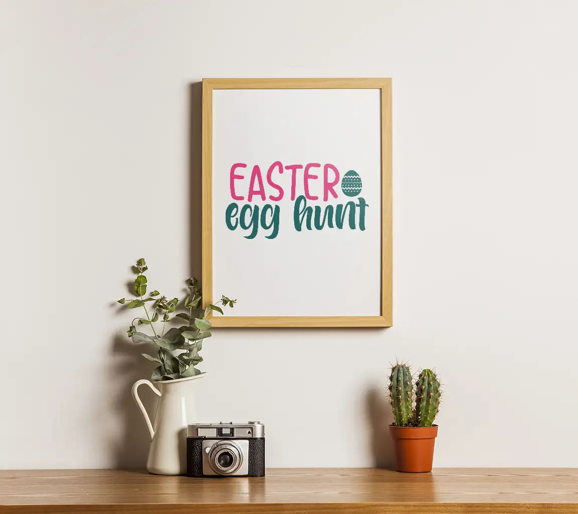 Pink & Blue Easter Egg Hunt SVG Design SVG