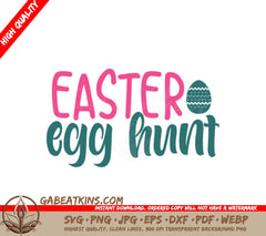 Pink & Blue Easter Egg Hunt SVG Design SVG