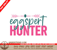 ##  Easter Eggspert Hunter SVG - Pink & Blue Logo SVG