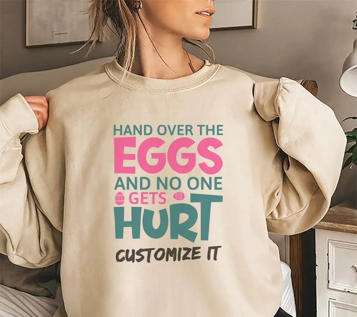 Hand Over The Eggs SVG - Easter Funny Quote Design SVG