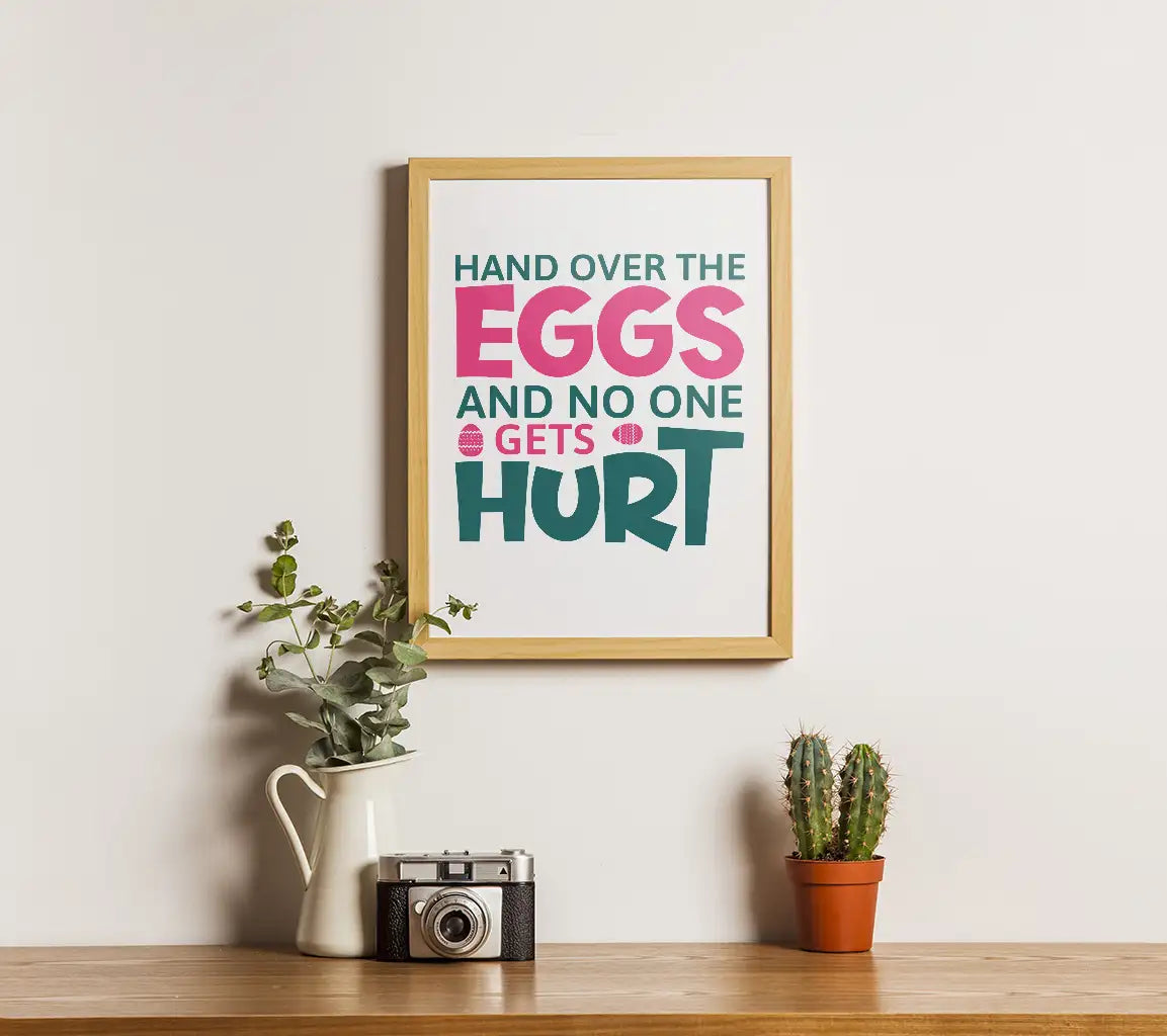 Hand Over The Eggs SVG - Easter Funny Quote Design SVG