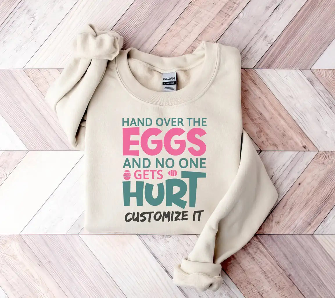 Hand Over The Eggs SVG - Easter Funny Quote Design SVG