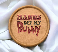 Pink & Green Hands Off My Bunny Easter SVG Design SVG