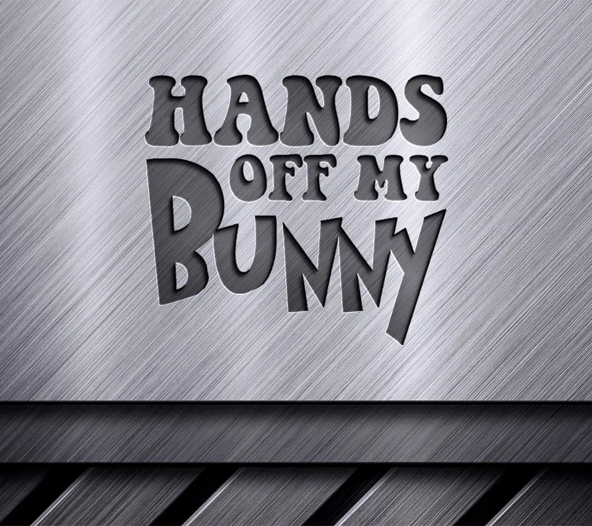 Pink & Green Hands Off My Bunny Easter SVG Design SVG