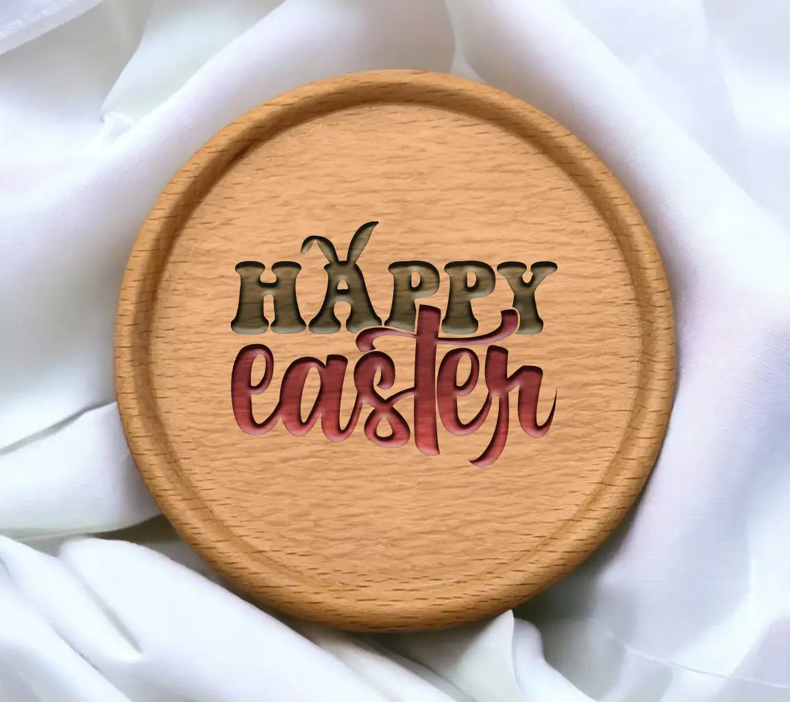 Pink & Blue Happy Easter SVG Cut File SVG