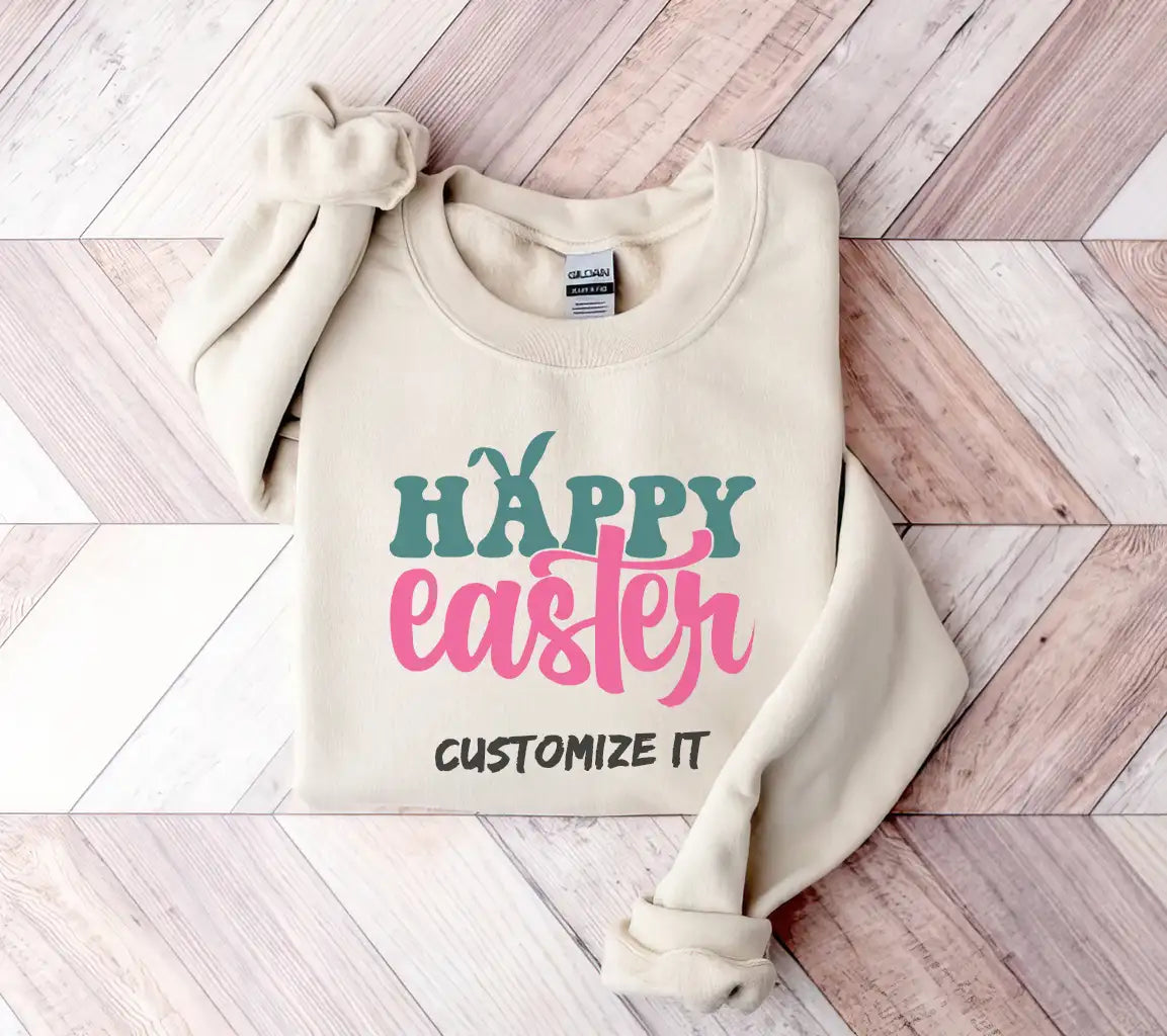 Pink & Blue Happy Easter SVG Cut File SVG