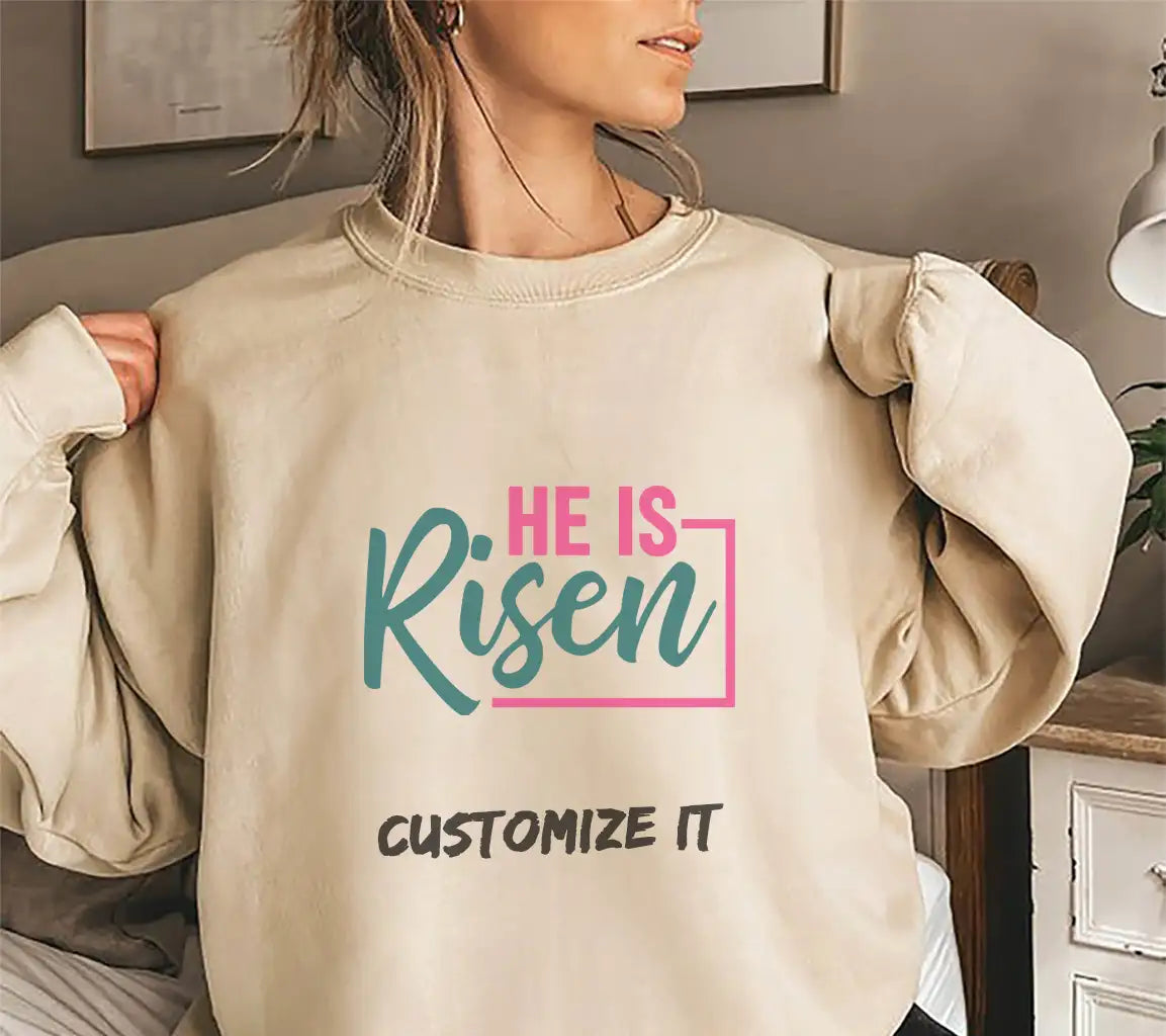 Green & Pink He Is Risen Easter SVG Design SVG