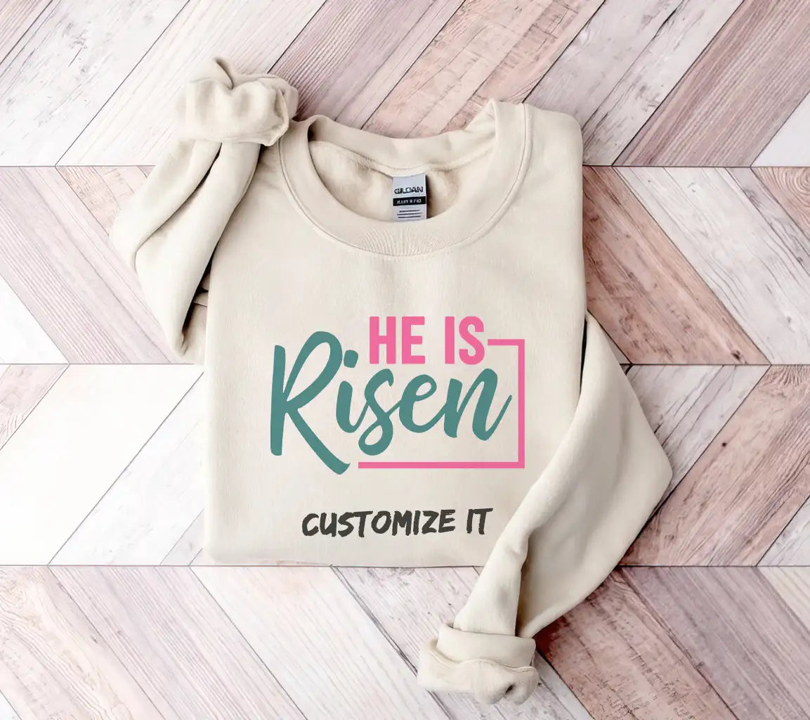 Green & Pink He Is Risen Easter SVG Design SVG