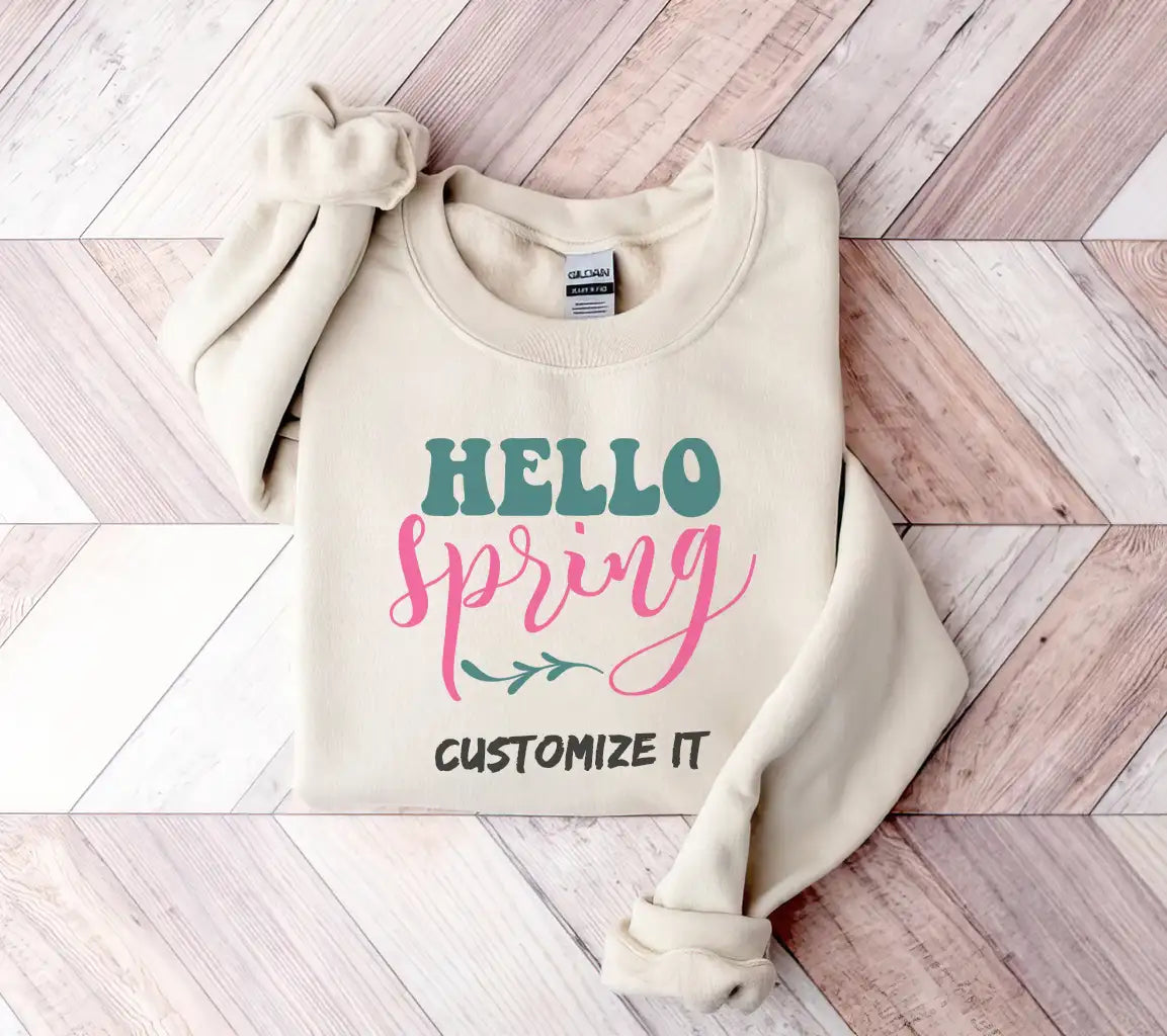 Hello Spring SVG - Blue & Pink Welcome Sign (Easter Design) SVG