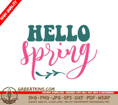 Hello Spring SVG - Blue & Pink Welcome Sign (Easter Design) SVG