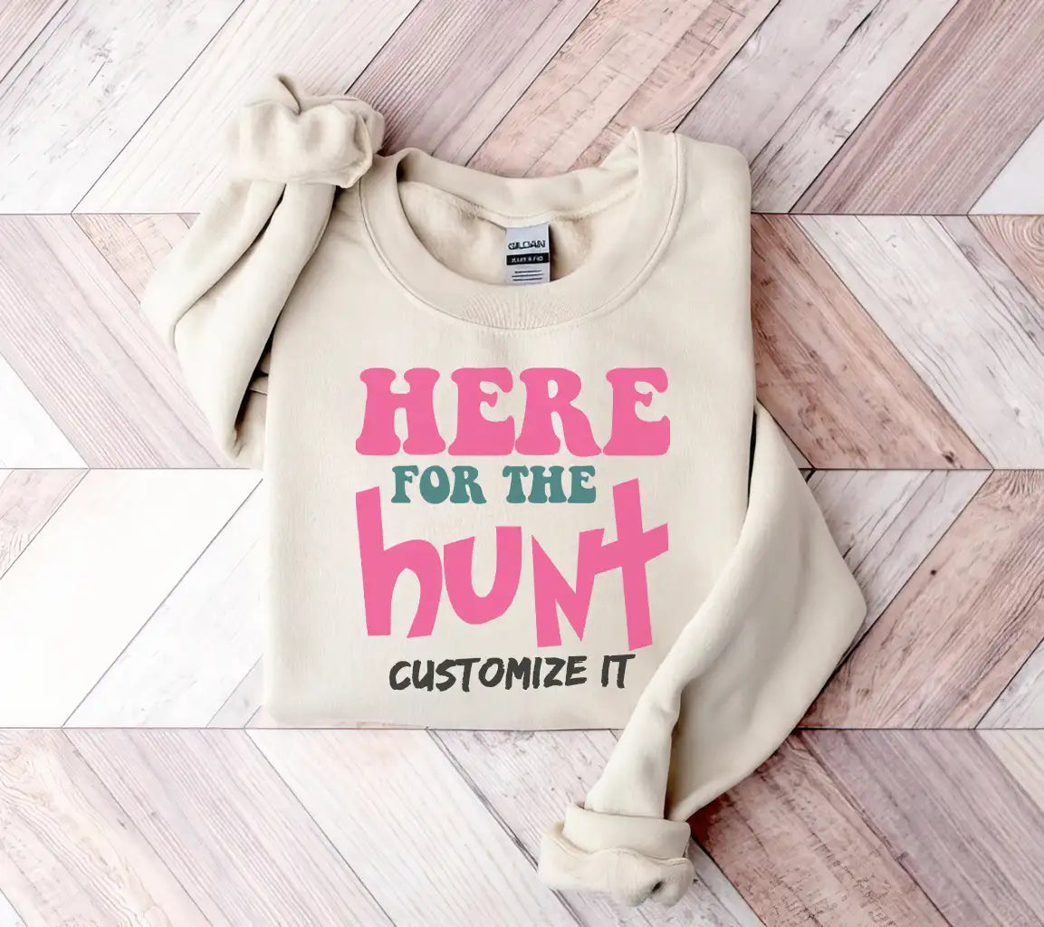 Pink & Green Here For The Hunt Easter SVG Design SVG