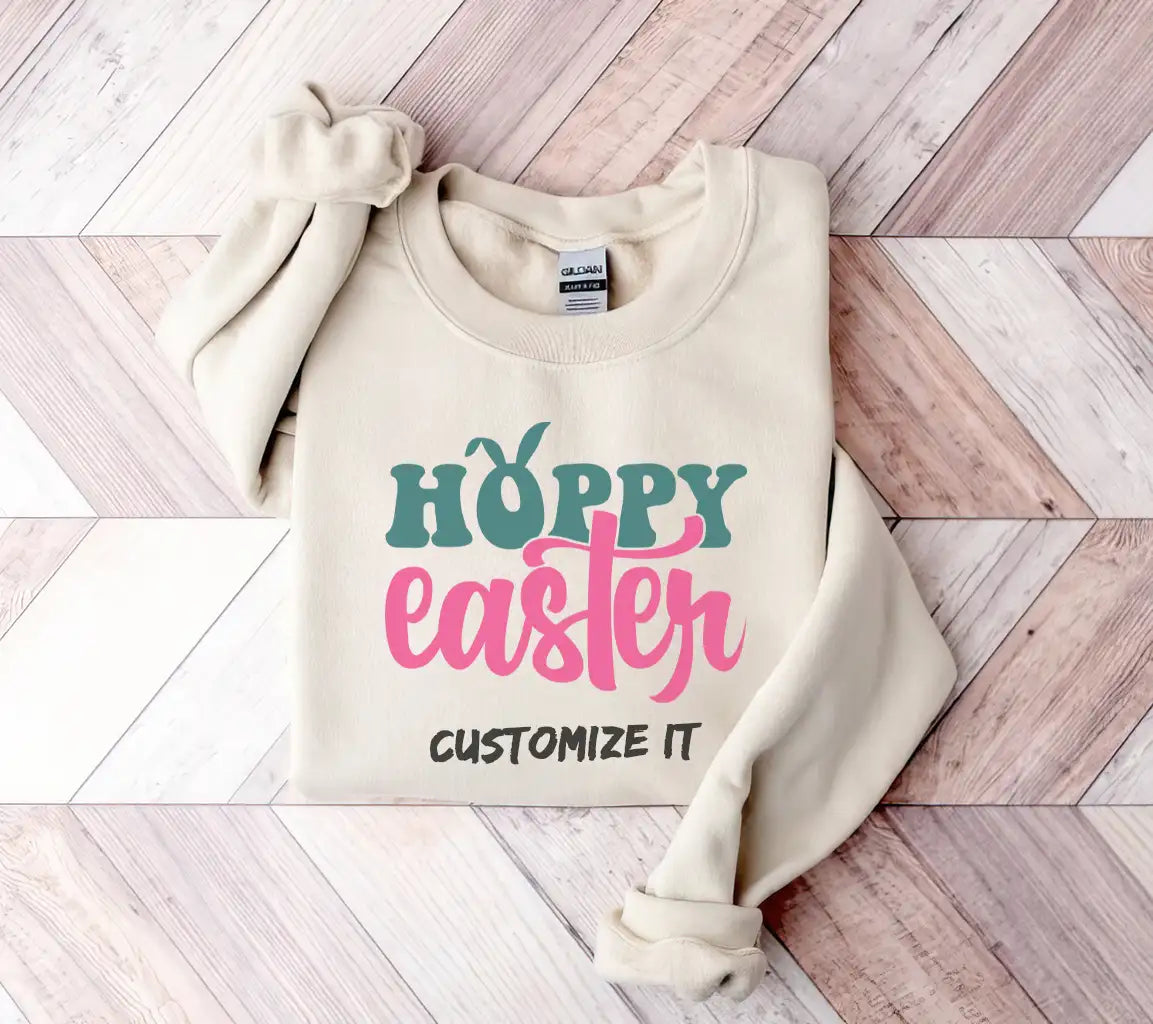 Pink & Blue Hoppy Easter SVG Cut File SVG