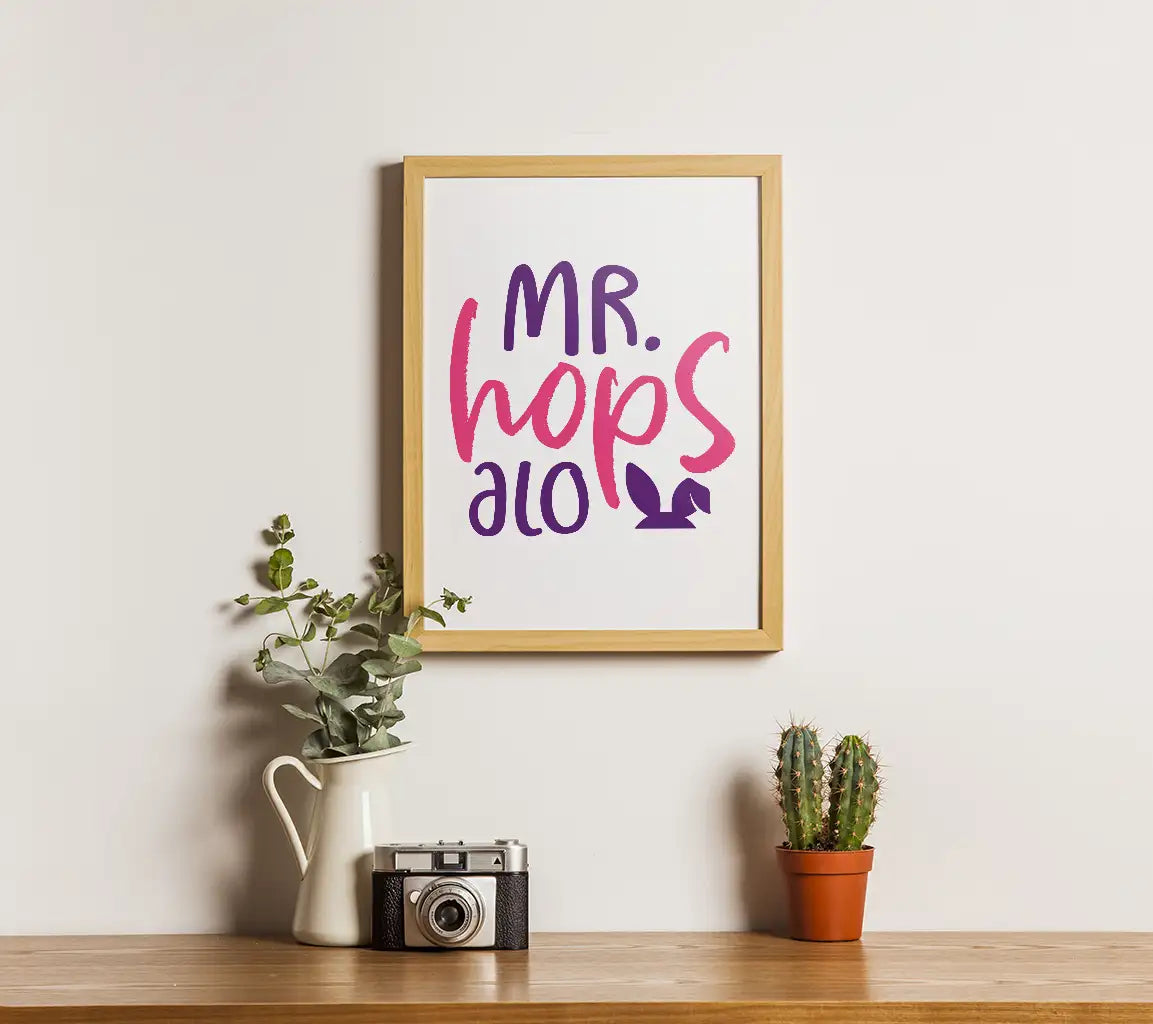 Mr. Hops Alone - Pink & Purple Easter Bunny SVG SVG