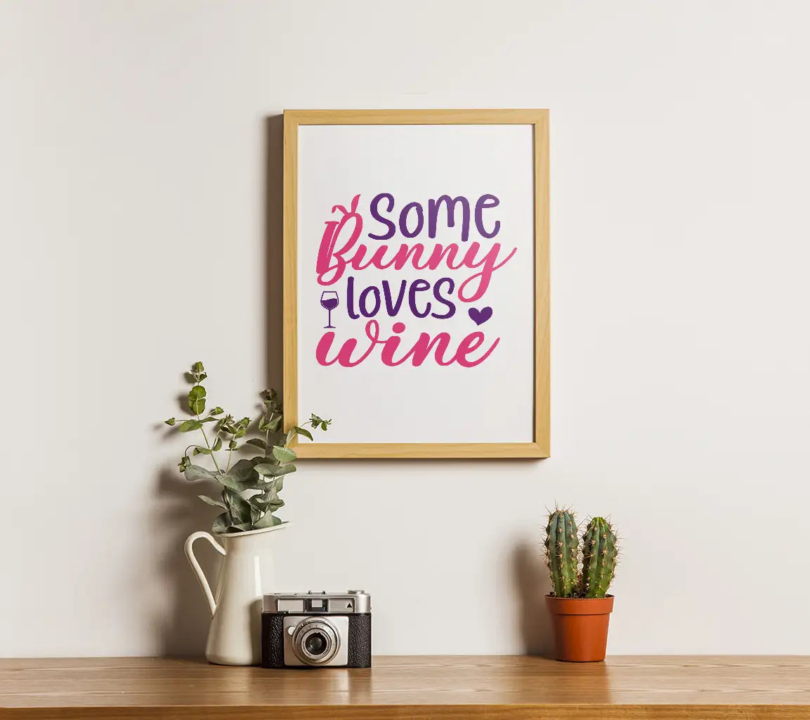 Pink & Purple Some Bunny Loves Wine SVG for Easter SVG