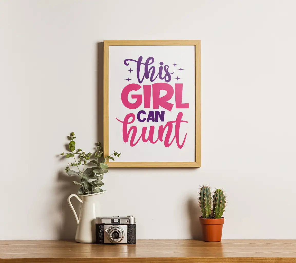 Pink & Purple This Girl Can Hunt SVG Design - Easter SVG