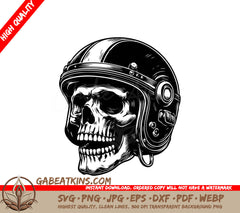 Edgy Skull Helmet Logo SVG -  Drawing SVG