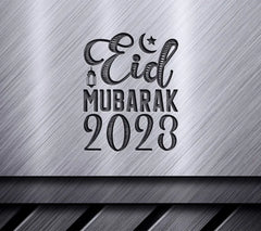 Eid Mubarak 2023 SVG - Crescent Moon & Star Design SVG