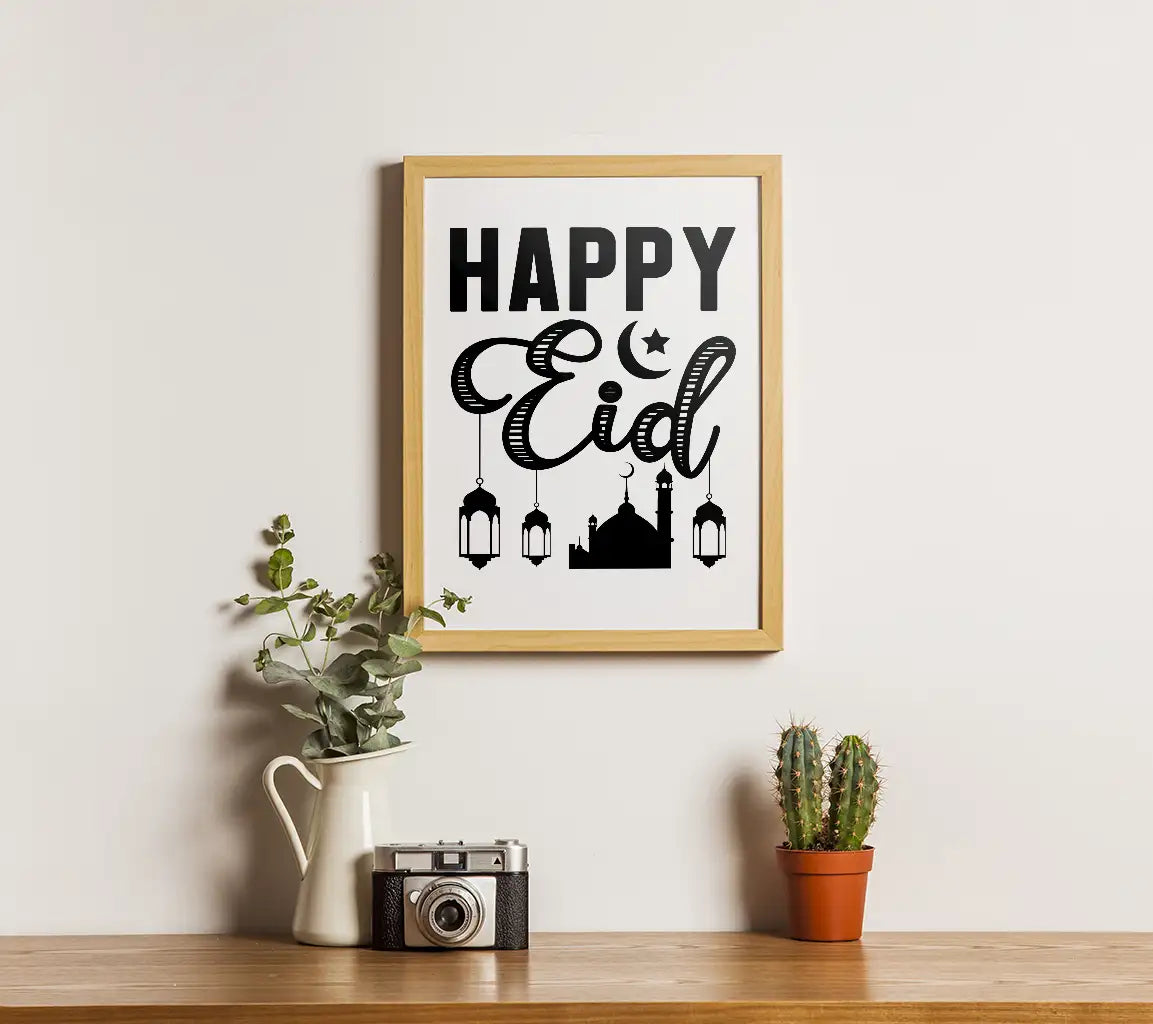  Mosque & Lanterns Eid al-Adha SVG Greeting Card SVG