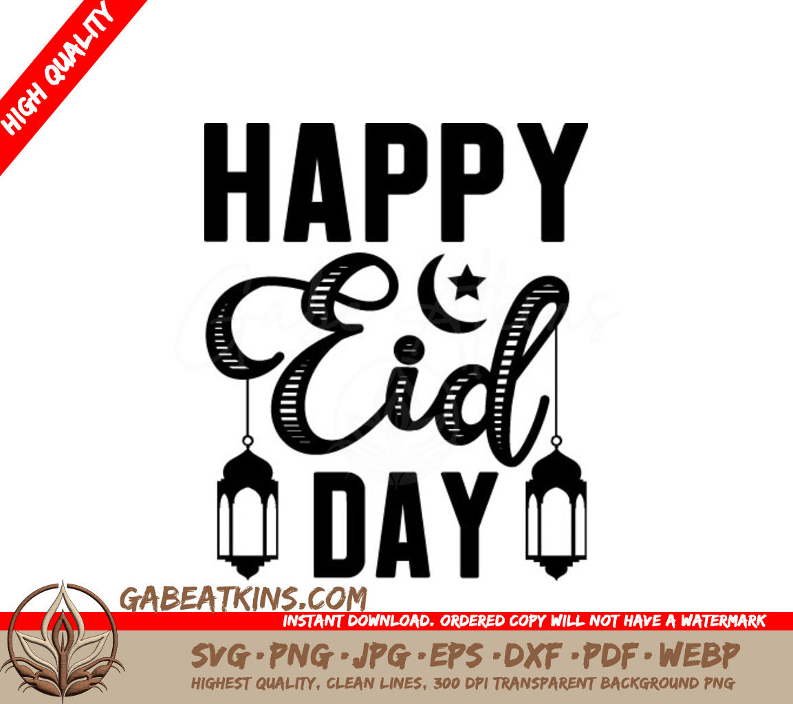  Eid Al-Adha Greeting Card SVG - Happy Eid Day SVG