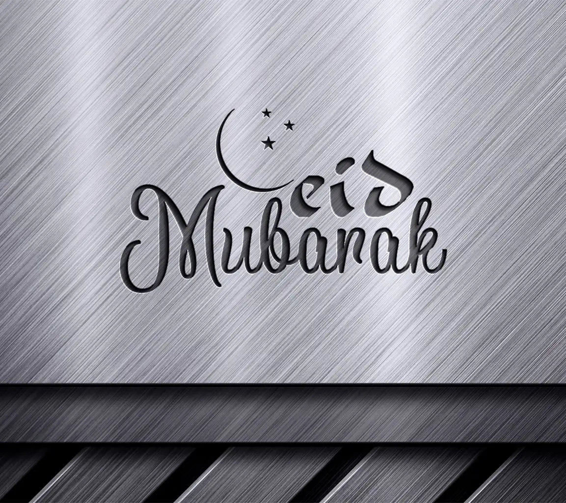 Eid Mubarak Crescent Moon & Stars  Logo SVG SVG