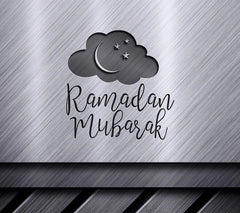 Eid Mubarak Ramadan Silhouette SVG - Cloud, Crescent Moon & Stars SVG