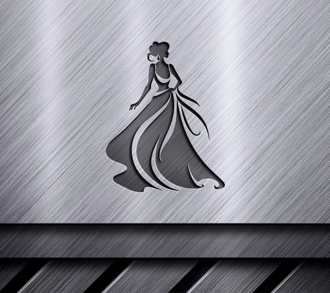 Elegant Black Dress Silhouette SVG - Couture Vector Emblem SVG