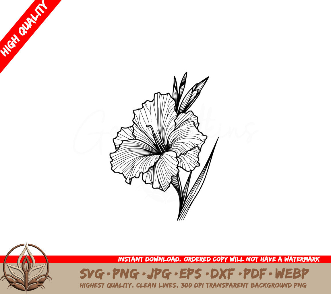 Gladiolus Bloom SVG - Digital Product file in various formats