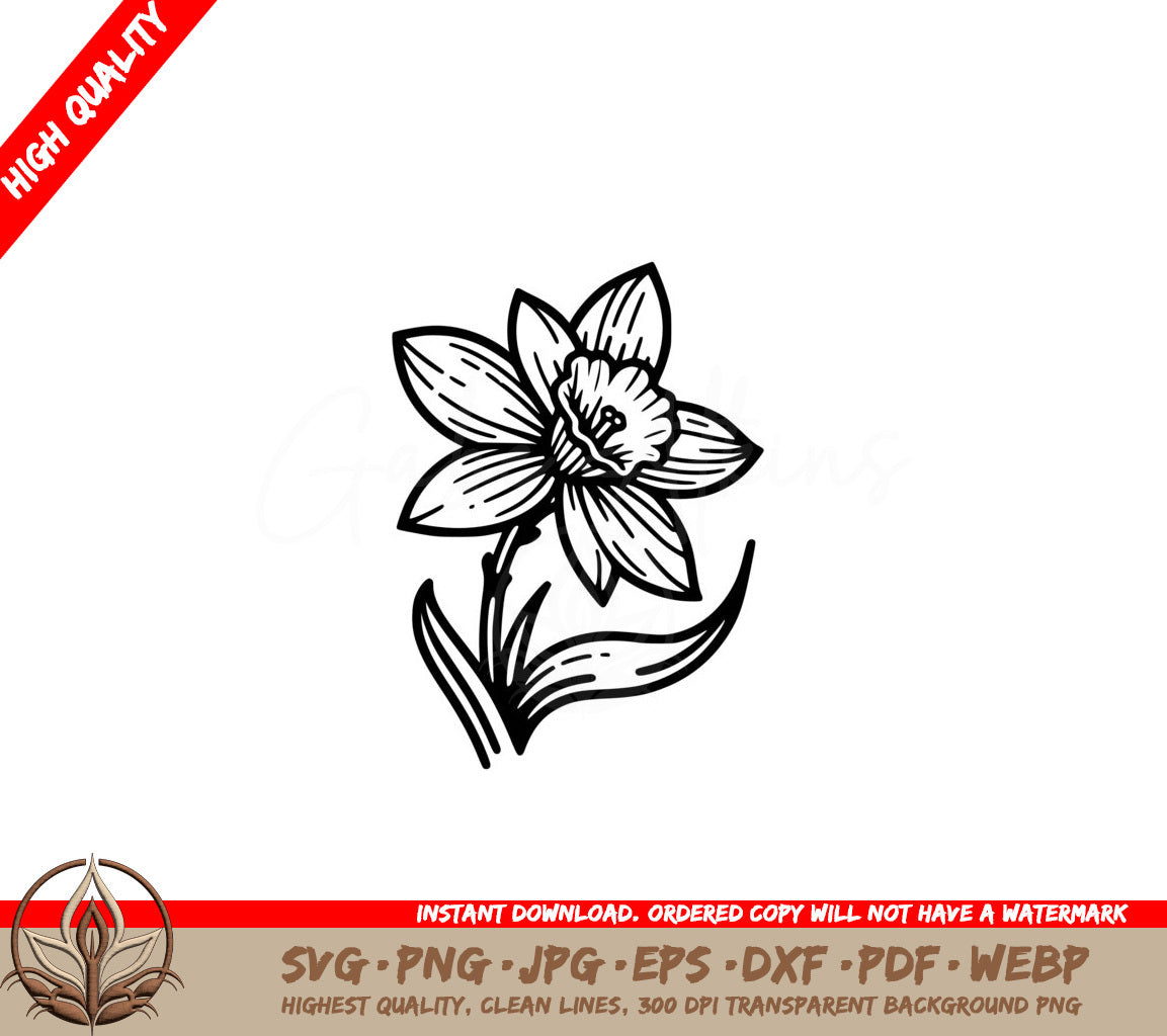 Elegant Jonquil Bloom - Digital Product (SVG format)