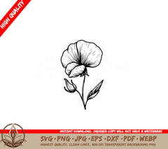 Elegant Sweet Pea SVG - Digital Product in Various File Formats