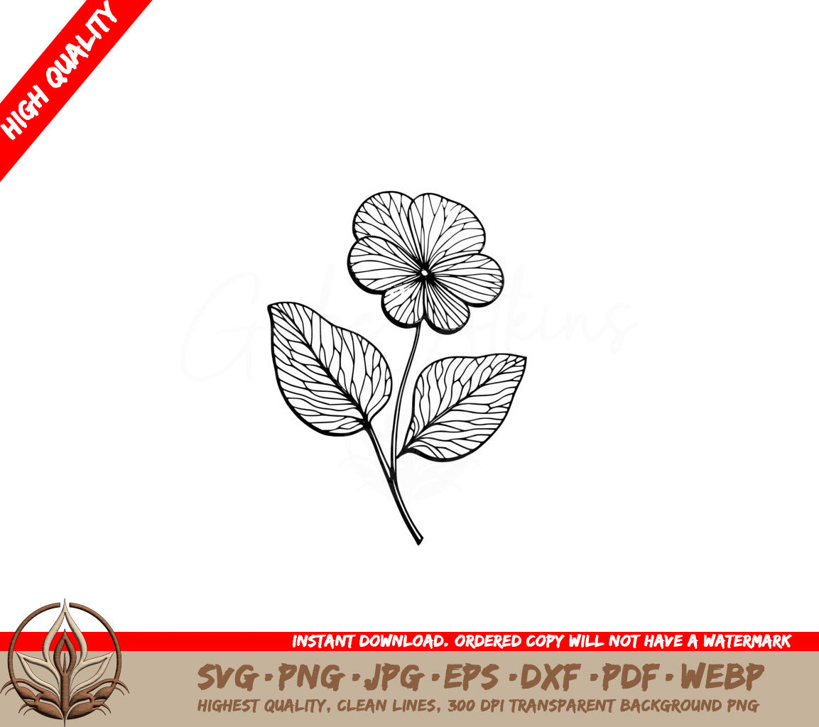 Elegant Violet Flower SVG - Digital File in Multiple Formats