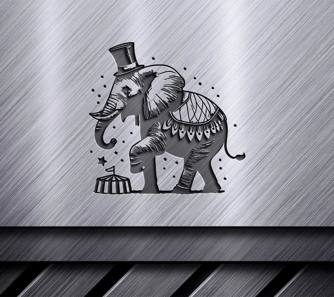  Elephant in Top Hat - Circus Attire SVG SVG