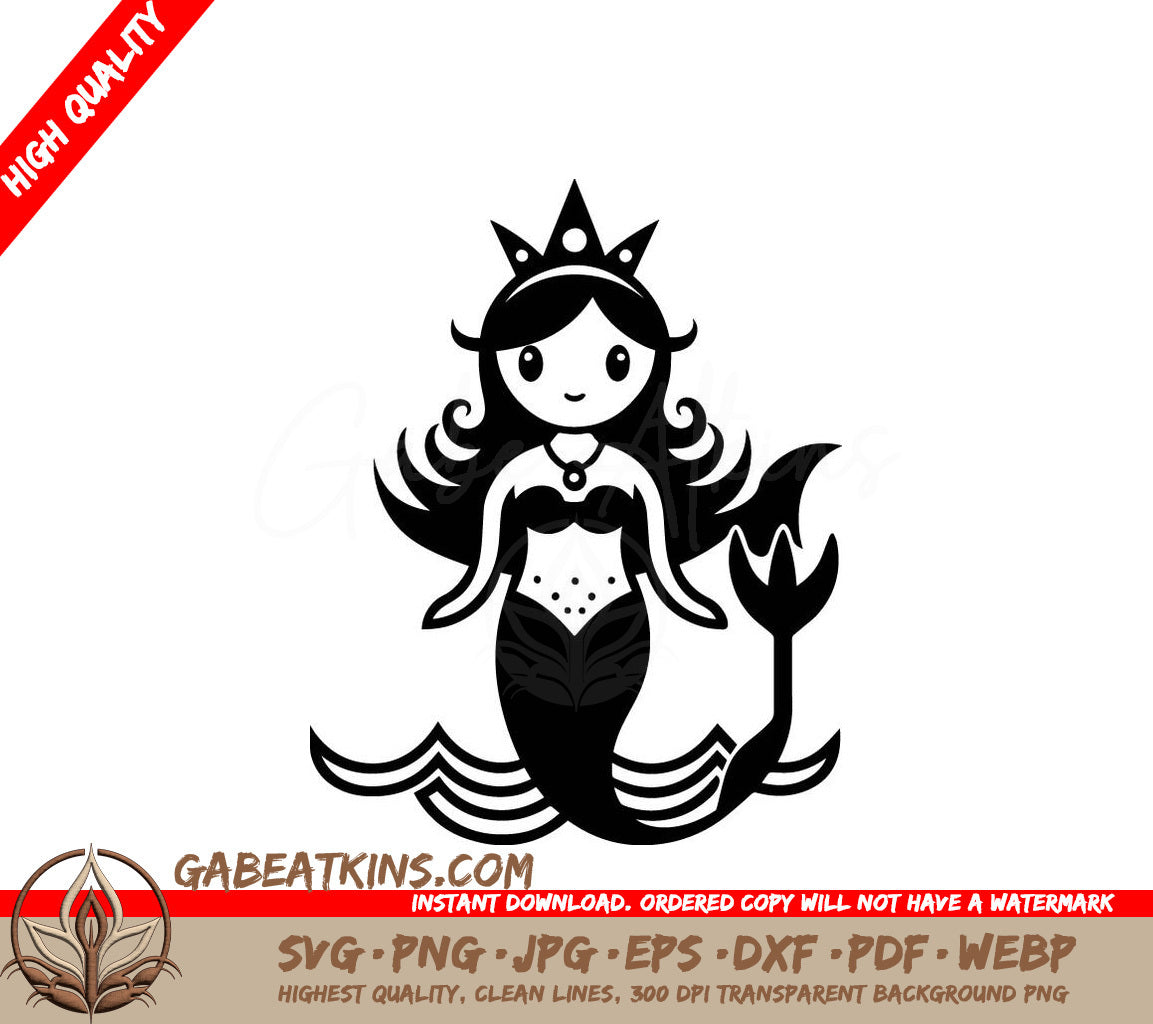  Mermaid with Crown SVG - Siren Emergency Service Icon SVG