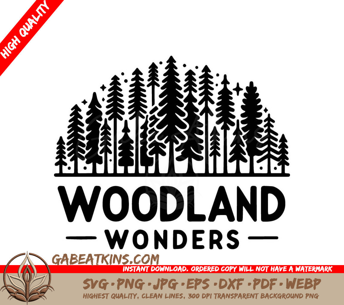 A Black And White Logo For Woodland Wonders SVG - Enchanted Woodland Wonders SVG