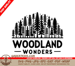 A Black And White Logo For Woodland Wonders SVG - Enchanted Woodland Wonders SVG