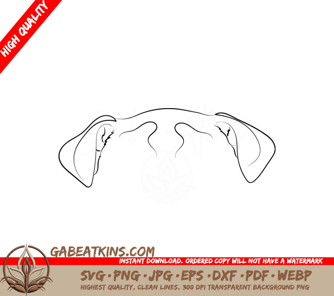 English Bulldog Ears SVG Clipart -  Drawing SVG