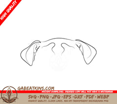 English Bulldog Ears SVG Clipart -  Drawing SVG