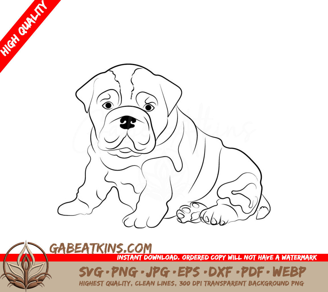  Bulldog Puppy SVG Clipart SVG