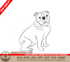  Bulldog Sitting SVG Clipart SVG