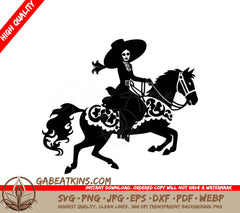  A Woman Riding A Horse SVG - Equestrian Bonita SVG