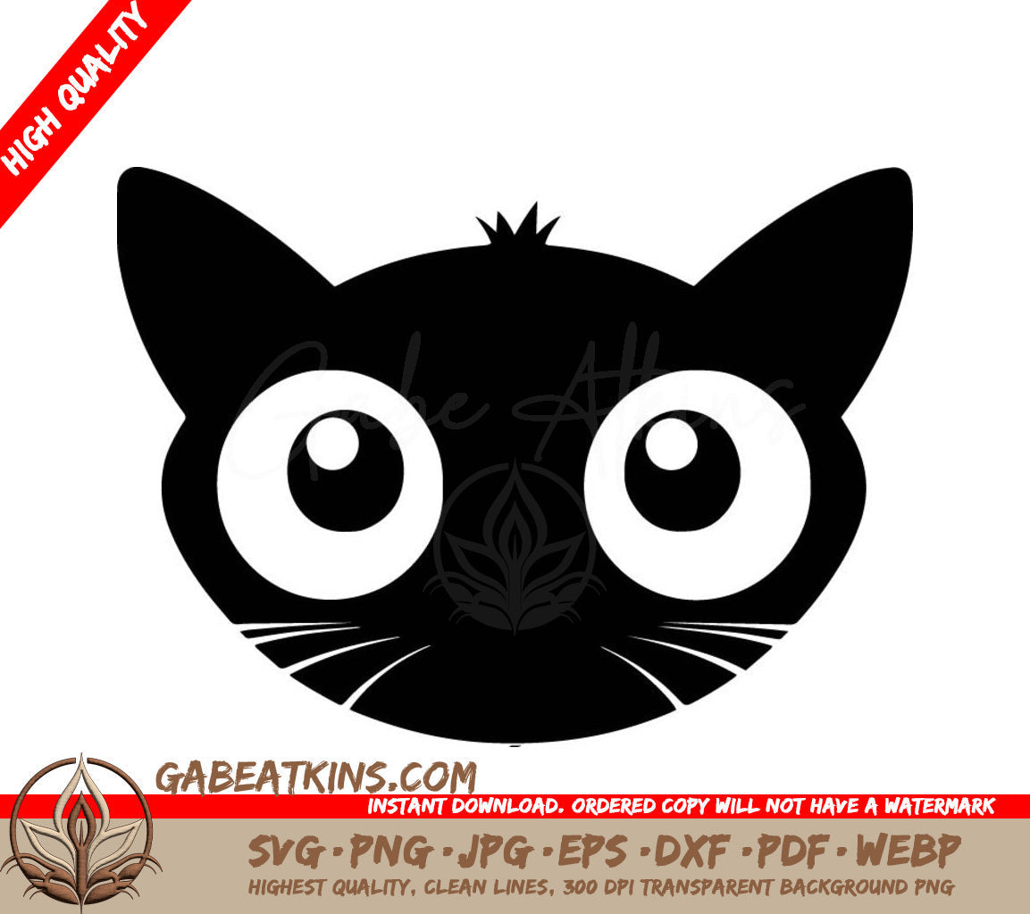  A Cats Face SVG - Expressive Kitty Gaze SVG