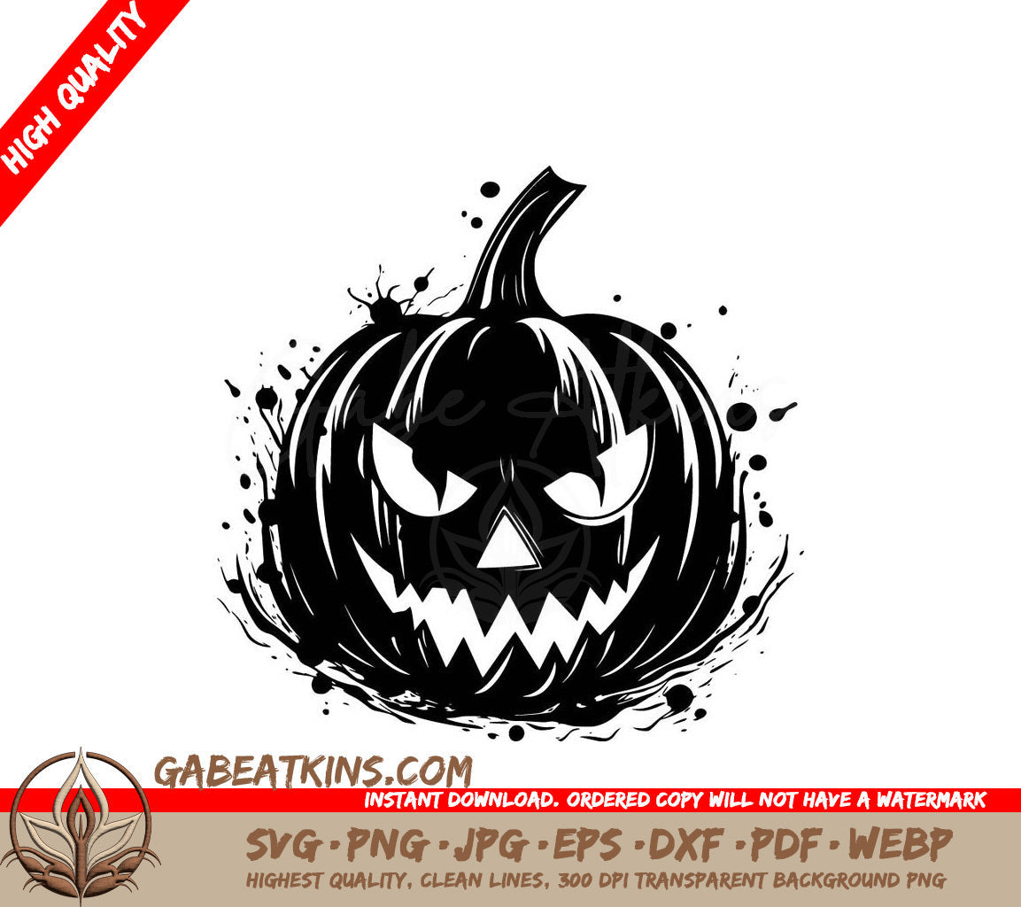 A Black And White Drawing Of A Halloween Pumpkin