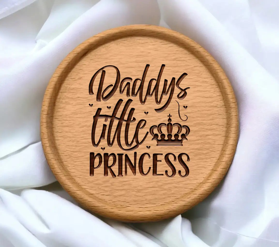 Daddys Little Princess Crown SVG - Family Typography T-Shirt Design SVG