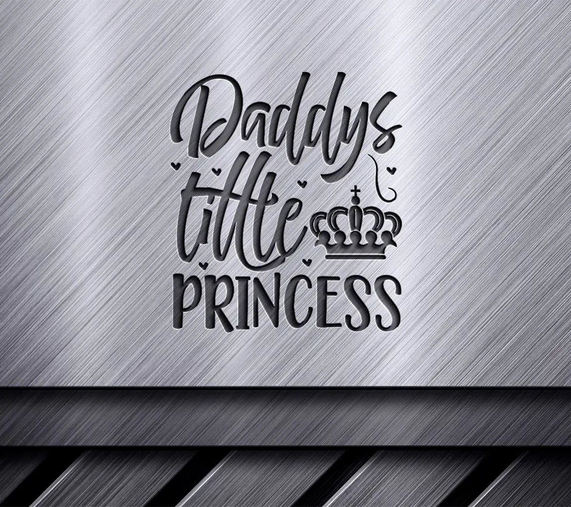 Daddys Little Princess Crown SVG - Family Typography T-Shirt Design SVG