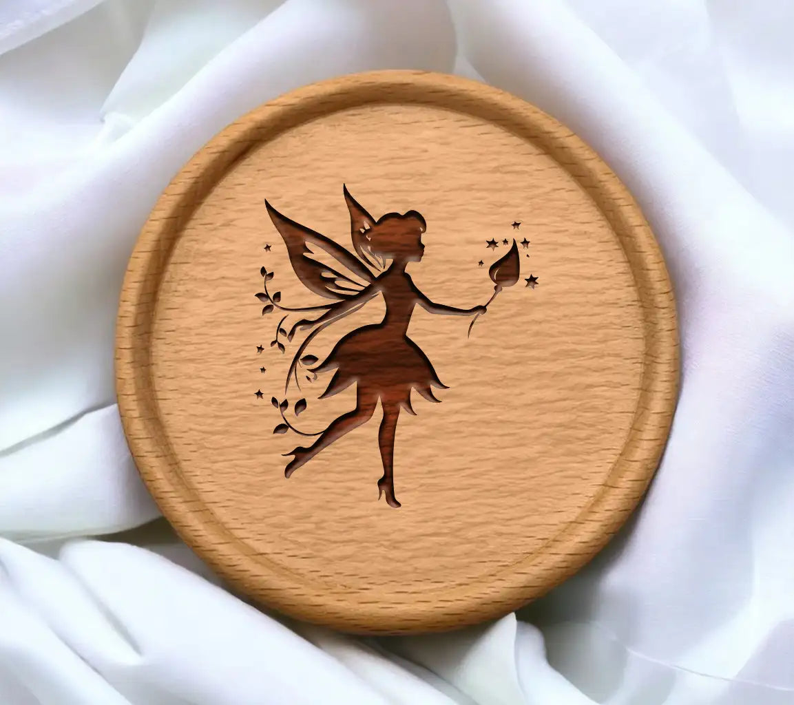  Fairy Silhouette with Flower SVG Clip Art SVG