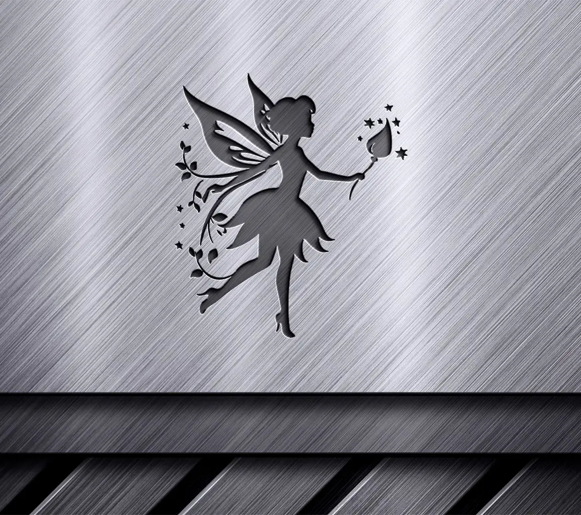  Fairy Silhouette with Flower SVG Clip Art SVG