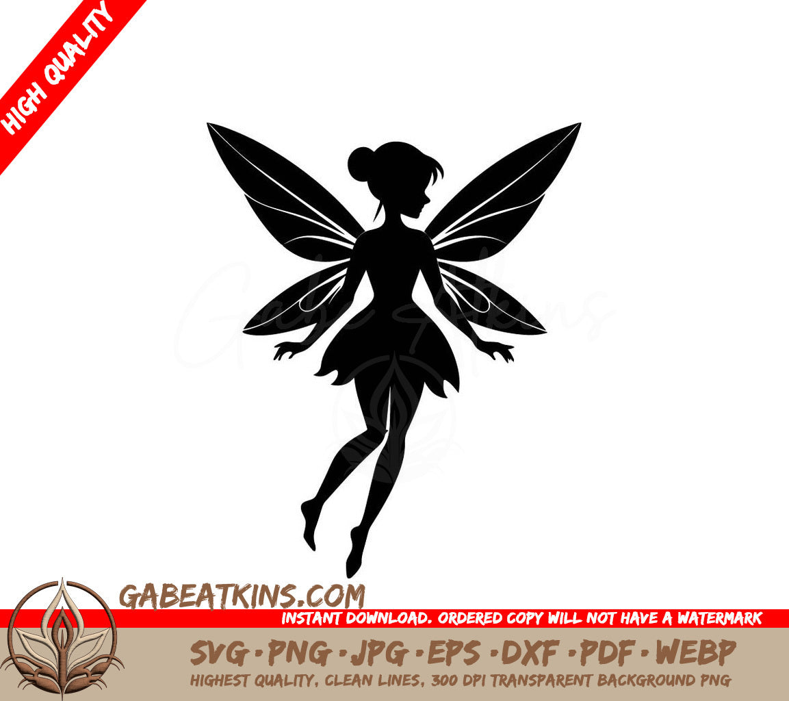  Fairy Silhouette SVG - Wings Illustration SVG